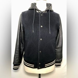 Marc By Marc Jacobs Hooded Varsity Bomber Casual Jacket